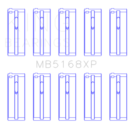 King Honda H22 50mm Journal Crankshaft Main Bearing Set (Size .25) - MB5168XP0.25