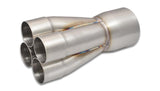 Vibrant 4-1 SS Merge Collectors (2-1/4in Inlet Slipover ID 3-1/2in Merge Outlet OD) Single Unit - 10316