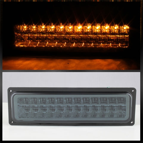 xTune GMC Yukon 92-93 Crystal Headlights w/ Corner & LED Bumper Smoke HD-JH-GMCCK88-LED-AM-SM-SET - 5073556