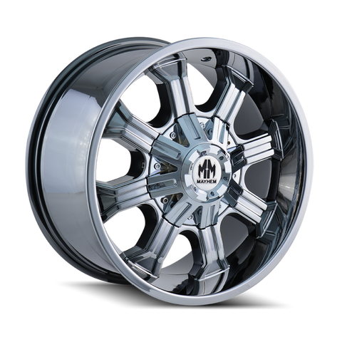 Mayhem 8102 Beast 20x9 / 8x180 BP / 0mm Offset / 124.1mm Hub Chrome Wheel - 8102-2978C