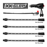XK Glow Single Color XKGLOW UnderglowLED Accent Light Car/Truck Kit Amber - 4x8In - XK041004-A
