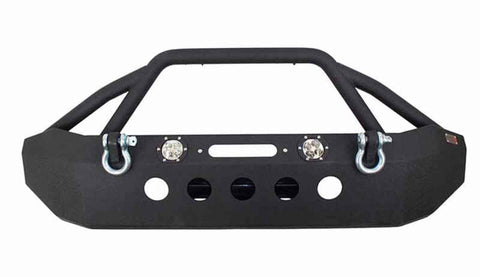 Fishbone Offroad 07-18 Jeep Wrangler Front Winch Bumper W/LEDs Full Width - Blk Textured Powdercoat - FB22003