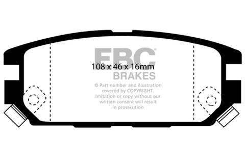 EBC 91-93 Dodge Stealth 3.0 4WD Redstuff Rear Brake Pads - DP3987C