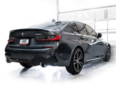 AWE Tuning 19-23 BMW 330i / 21-23 BMW 430i Base G2X Track Edition Axle-Back Exhaust - Chrome Silver - 3020-32429