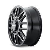 Mayhem 8107D Cogent Dually 22x8.25 / 8x200 BP / 115mm Offset / 142mm Hub Black w/Milled Spokes Wheel - 8107D-22877BMF115