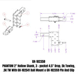 Gen-Y Phantom 2in Hollow Shank 4.5in Drop 500lb TW 12K Hitch w/GH-102541/GH-102359 (No Flat Towing) - GH-102358