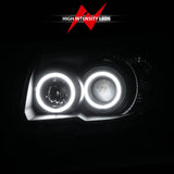 ANZO 2006-2009 Toyota 4Runner Projector Headlights w/ Halo Black - 111320