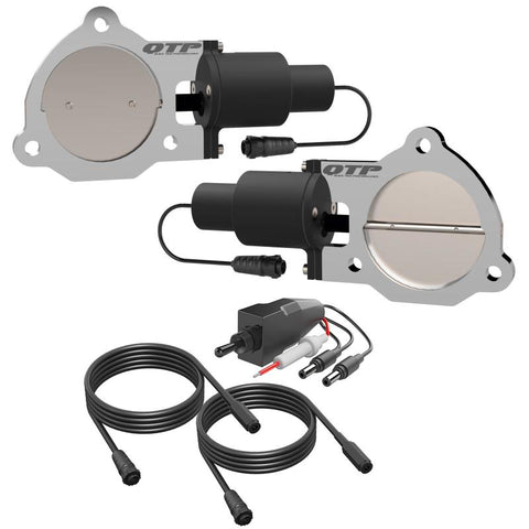QTP 3.5in Bolt-On QTEC Dual Electric Cutout Valves - Pair - QTEC70