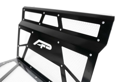 Agency Power 14-18 Polaris RZR XP 1000 / XP Turbo Vented Engine Cover - Gloss Black/White Mesh - AP-RZR-111-FGB-MWHT