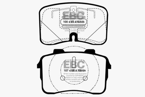 EBC 90-92 Audi V8 3.6 (UFO Rotors) Yellowstuff Front Brake Pads - DP4883R