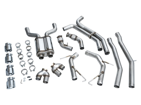 AWE Tuning 19-23 Audi C8 S6/S7 2.9T V6 AWD Track Edition Exhaust - Chrome Silver Tips - 3020-42101