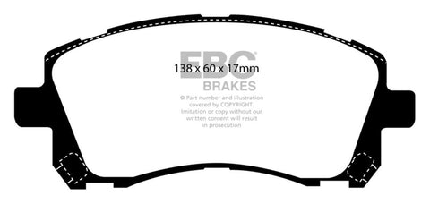 EBC 01-02 Subaru Impreza 2.0 Turbo WRX Bluestuff Front Brake Pads - DP51134NDX