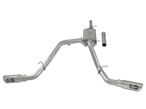 aFe MACH Force-Xp 3in CB SS Dual Exhaust w/Polished Tips 09-16 GM Silverado/Sierra 4.3L/4.8L/5.3L - 49-44071-P