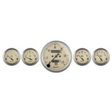 AutoMeter Gauge Kit 5 Pc. 3-1/8in. & 2-1/16in. Mech. Speedometer Antique Beige - 1808