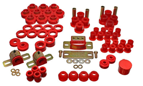 Energy Suspension 80-86 Jeep CJ7 Red Hyper-Flex Master Bushing Set - 2.18102R