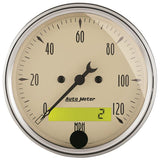 AutoMeter Gauge Speedo. 3-1/8in. 120MPH Elec. Prog. W/ Lcd Odo Antique Beige - 1887