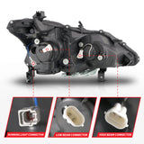 ANZO 13-15 Nissan Altima (w/o Factory HID Bulbs) Projector Headlights - w/ Light Bar Chrome Housing - 121570