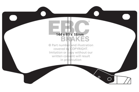EBC 08+ Lexus LX570 5.7 Greenstuff Front Brake Pads - DP61815