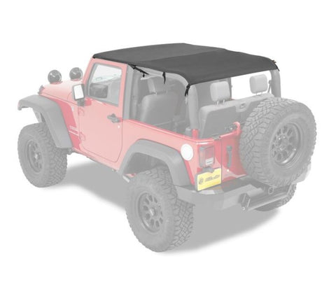 Bestop 10-18 Jeep Wrangler JK 2-Door Header Safari Cable Style Bikini (Black Diamond) - 52593-35