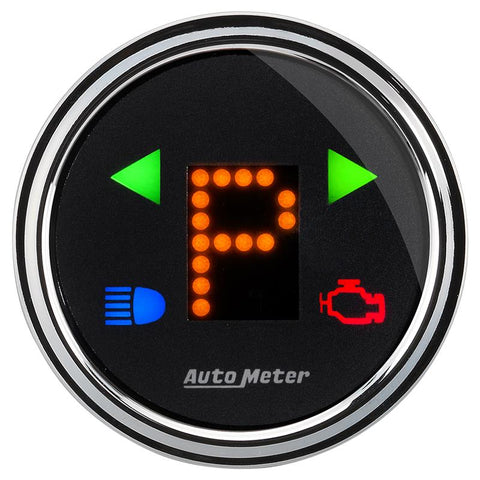 Autometer Designer 2-1/16in Chrome Domed Lens Black Dial PRNDL Gauge - 1460