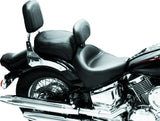 Mustang 99-11 Yamaha V-Star 1100 Custom Wide Touring 2PC Seat w/Driver Backrest - Black - 79221