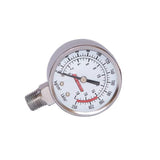 Kleinn Stem Mount Analog Chrome-Plated Air Gauge/ 0-250 PSI - 1/4In M NPT Inlet - 1024
