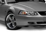 Raxiom 99-04 Ford Mustang Dual LED Halo Projector Headlights- Chrome Housing (Clear Lens) - 49114