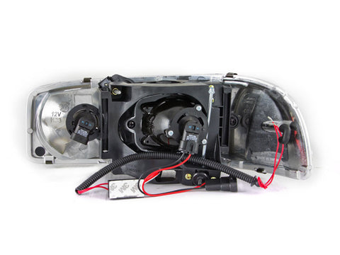ANZO 1999-2006 GMC Sierra 1500 Projector Headlights w/ Halo Black - 111192