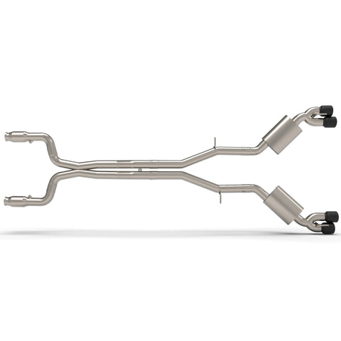 Kooks 2016+ Chevrolet Camaro SS LT1 6.2L 3in Exhaust w/ Catted X-Pipe 4in Black Slash Cut Quad Tips - 22605261