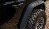 Bushwacker 18-21 Jeep Wrangler JL (2-Door & 4-Door) Flat Style Flares 4pc - Black - 11950-07