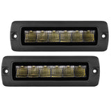 Go Rhino Xplor Blackout Series Sixline LED Flood Light Kit (Flush Mount) - Blk (Pair) - 750300621FBF