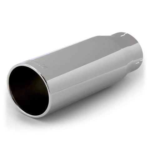 Banks Power Tailpipe Tip Kit - SS Round Straight Cut - Chrome - 3.5in Tube - 4.38in X 12in - 52922