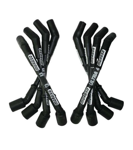 Moroso GM LS Ultra 40 Custom Fit  Sleeved Ignition Wire Set 8in 135 Deg Boots - Black - 73850