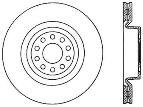 StopTech 04-09 Audi S4 Front Right Cryo Slotted Sport Brake Rotor - 126.33087CSR