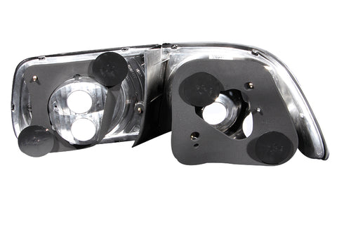 ANZO 1996-2000 Honda Civic Coupe Taillights Black - 221062