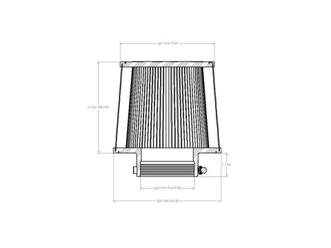 aFe Magnum FORCEintake Replacement Air Filter w/ Dura Dry Media 3-7/8in F x8in B x 7in T x6-3/4in H - 21-90008V