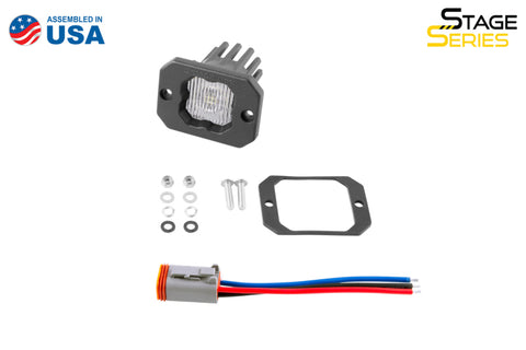 Diode Dynamics Stage Series C1 LED Pod - White SAE Fog Flush WBL Each - DD6849S
