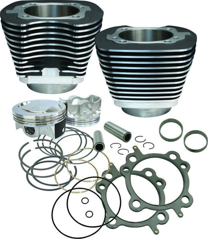 S&S Cycle 99-06 BT 97in Big Bore Cylinder Kit - Wrinkle Black - 910-0205