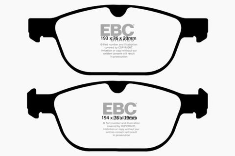 EBC 08+ Volvo XC60 3.0 Turbo Greenstuff Front Brake Pads - DP22018