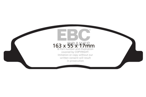 EBC 10-14 Ford Mustang 3.7 Redstuff Front Brake Pads - DP31869C