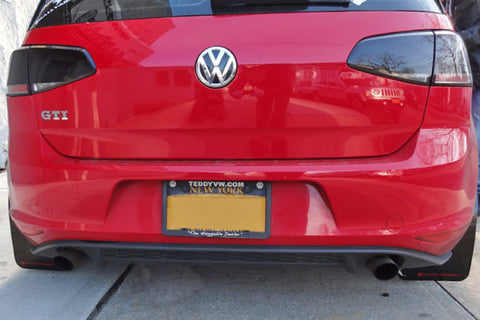 Rally Armor 15-21 MKVII VW Golf/GTI Red UR Mud Flap w/White Logo - MF37-UR-RD/WH