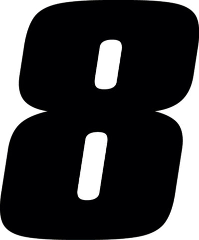 Hardline Dirt Digits 3pk 4 in. - High Gloss Number 8 - Black - DD43B-8