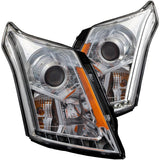 ANZO 2010-2015 Cadillac SRX Projector Headlights w/ Plank Style Design Chrome - 111307