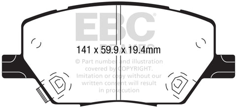 EBC 2015+ Fiat 500X 1.4L Turbo Yellowstuff Front Brake Pads - DP42239R