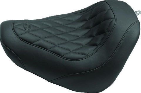 Mustang 06-17 Harley Softail Wide Tire (200mm) Std Touring,Wide Touring Pass Seat w/Studs - Black - 76243
