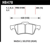 Hawk 2007-2010 Chevrolet Cobalt SS (With Brembo Brakes) HPS 5.0 Rear Brake Pads - HB478B.605