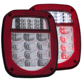 ANZO 1976-1985 Jeep Wrangler LED 2 Lens - Red/Clear, Chrome - 861082
