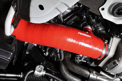 Perrin 2022+ Subaru WRX Red 3in Turbo Inlet Hose w/ Nozzle - PSP-INT-425RD