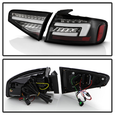 Spyder 13-16 Audi A4 4DR LED Tail Lights LED Clear Reverse Lights - Black ALT-YD-AA413-SEQ-BK - 5087171