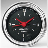 Autometer Traditional Chrome 2-1/16in 12HR Analog Clock Gauge - 2585